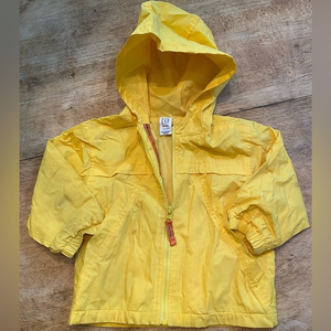 Vintage Baby Gap 2XL‎ Years Yellow Hooded Lined Windbreaker Zippered Jacket